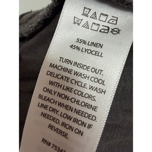 Joie Linen Blend Gray Pull On Elastic Band Boho Bohemian Wide Leg Pants Size M - Picture 6 of 6